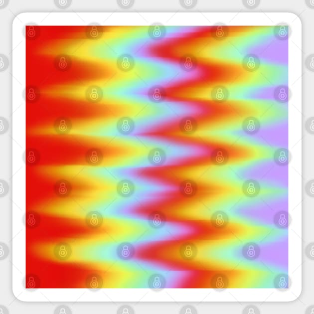 Rainbow Tie Dye Zigzag Blended Pattern, made by EndlessEmporium Sticker by EndlessEmporium